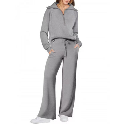 The CloudSoft Set™ – Half-Zip Top & Wide-Leg Pants