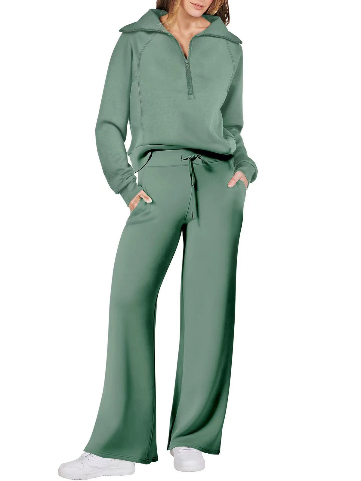 The CloudSoft Set™ – Half-Zip Top & Wide-Leg Pants