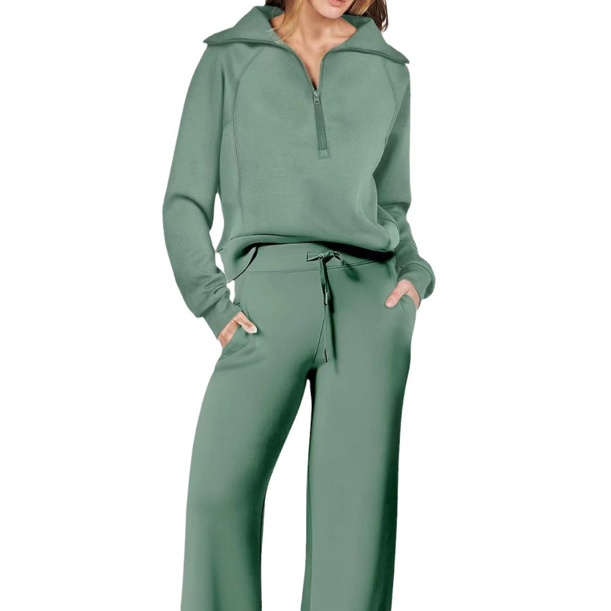 The CloudSoft Set™ – Half-Zip Top & Wide-Leg Pants