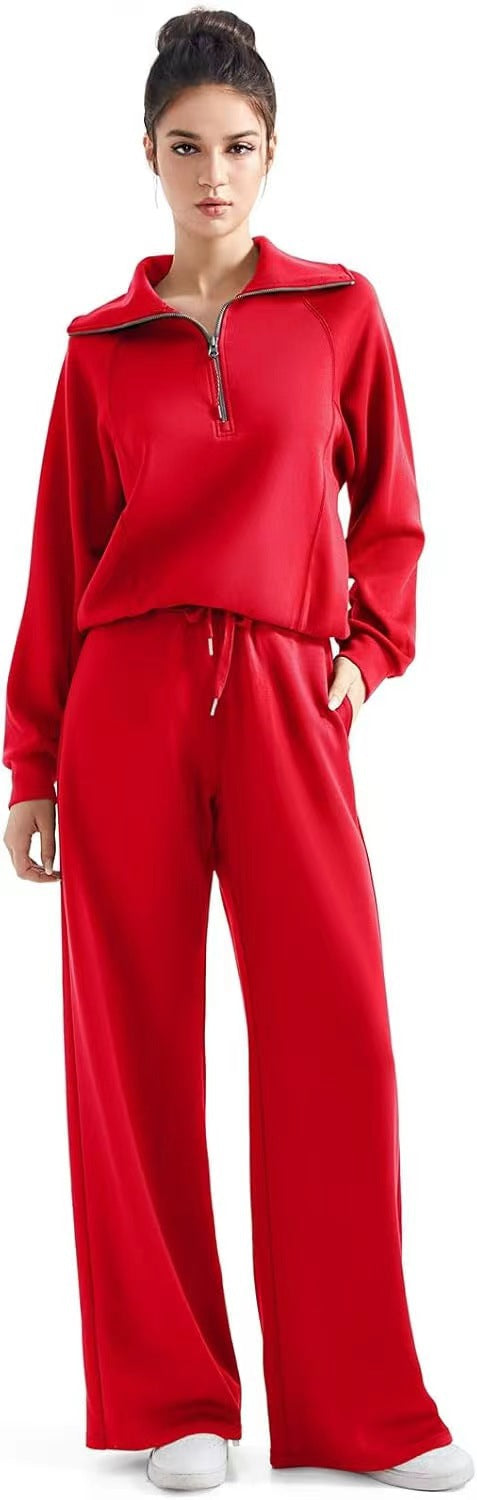 The CloudSoft Set™ – Half-Zip Top & Wide-Leg Pants