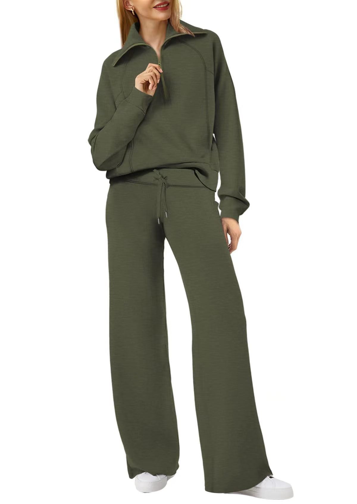 The CloudSoft Set™ – Half-Zip Top & Wide-Leg Pants