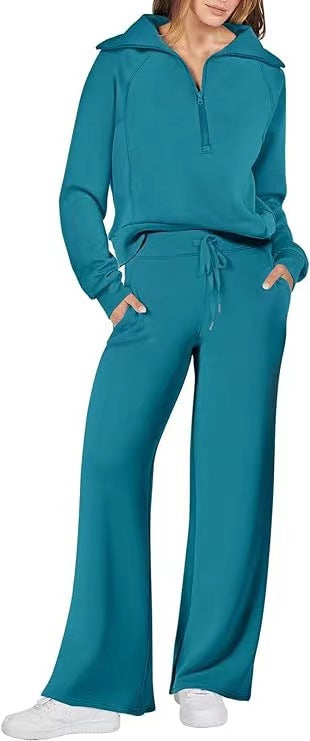 The CloudSoft Set™ – Half-Zip Top & Wide-Leg Pants